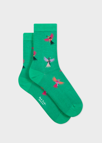 Pair view - Women's Green 'Swallow Stencil' Socks Paul Smith