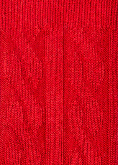 Detail View - Red Cashmere-Blend Cable Knit Socks Paul Smith
