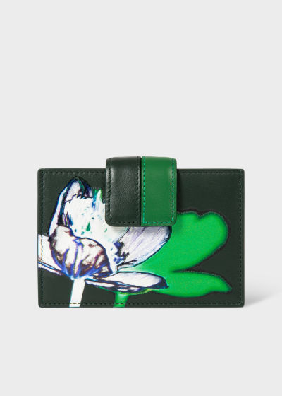 Porte-cartes Femme Vert Foncé "Shadow Floral" Paul Smith - Vue de face