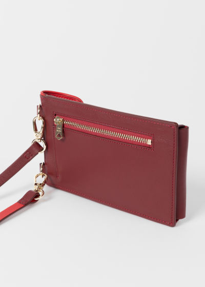 Detail View - Women's Maroon Padded Leather Phone Pouch Paul Smith