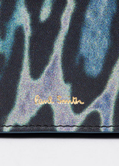 Detail View - Blue Leopard Tri-Fold Purse Paul Smith