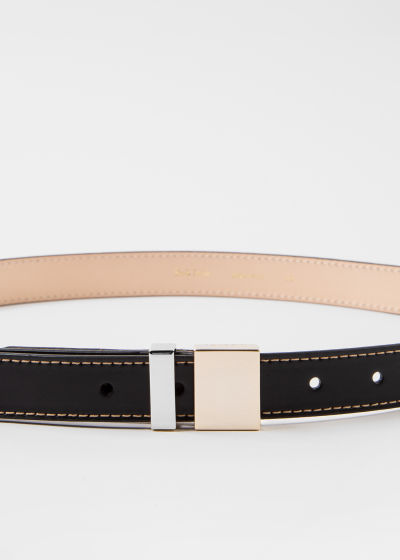 Product View - Women's Black Leather Topstitch Belt Paul Smith