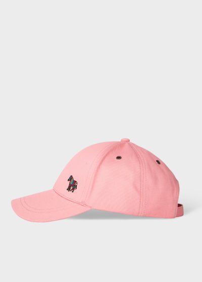 Side view - Women's Pink Cotton Zebra Logo Baseball Cap Paul Smith