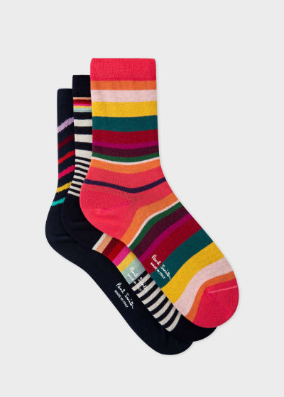 Product View - Women's 'Swirl Stripe' Socks Three Pack Paul Smith