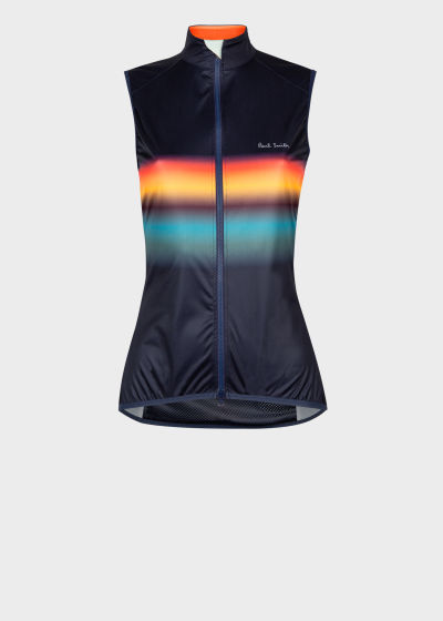 Front view - Women's 'Artist Stripe Gradient' Cycling Gilet Paul Smith