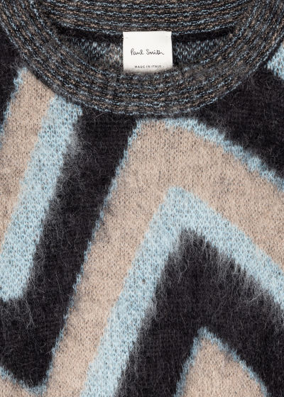 Detail View - Blue Zig-Zag Mohair-Blend Sweater Paul Smith