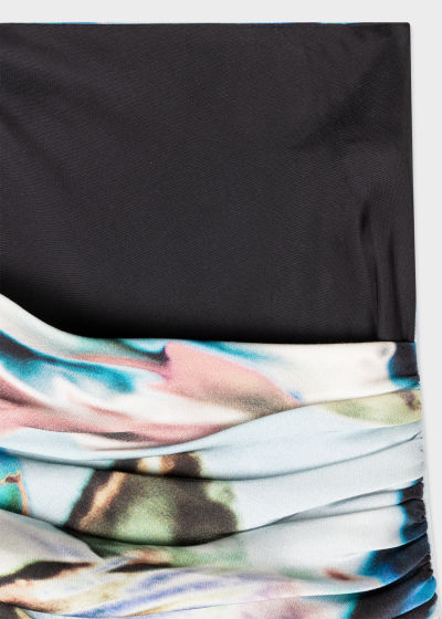 Detail View - Blue 'Solarised Floral' Wrap Midi Skirt Paul Smith