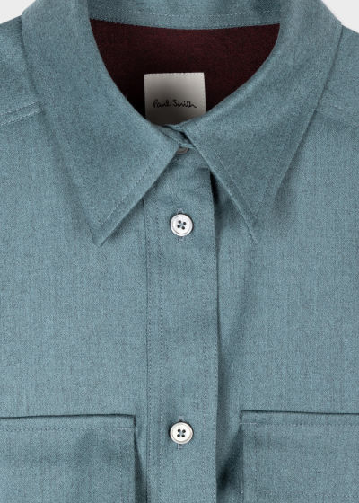 Detail View - Women's Blue Cashmere-Blend Overshirt Paul Smith