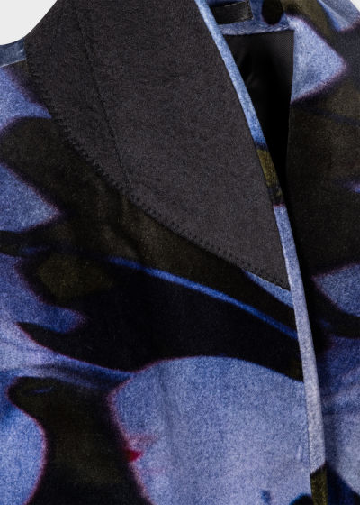 Detail View - Blue 'Moonlight Palm' Velvet Blazer Paul Smith