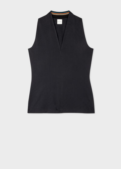 Haut Sans Manches Femme Noir Col V Paul Smith - Vue de face