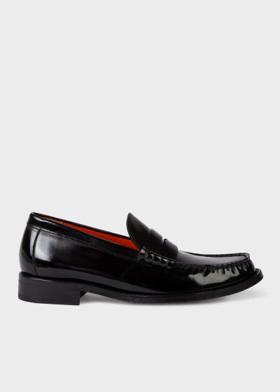 Front View - Black Patent 'Cassini' Loafers Paul Smith