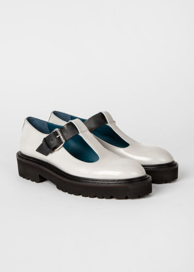 Product View - Women's Off-White Patent Leather Mary Janes Paul Smith