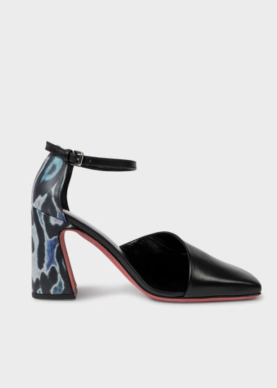 Side view - Women's Black Leather 'Evelyn' Heeled Shoes Paul Smith