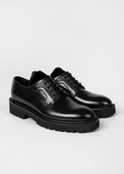 Chaussures Derbies Femme Noir "Mac" en Cuir Paul Smith - Vue de côté