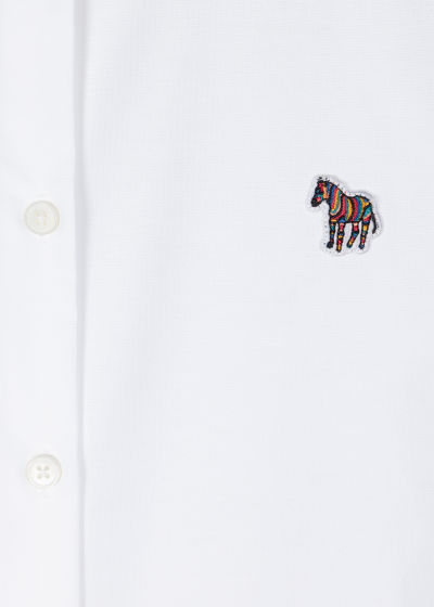 Detail View - White Oxford Zebra Straight Shirt Paul Smith