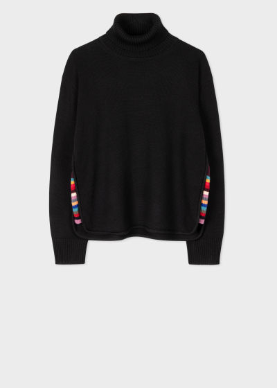 Pull Femme Noir Col Roulé en Laine Mélangée Paul Smith - Vue de face