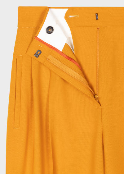 Pantalon Femme Moutarde Coupe Fuseau en Laine Hopsack Paul Smith - Vue détaillée