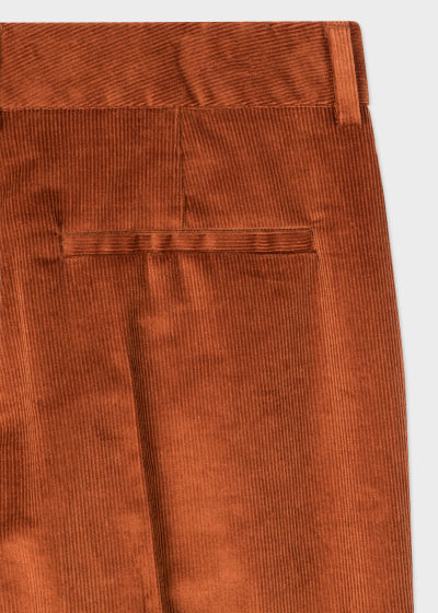 Detail View - Rust Cord Tapered-Fit Trousers Paul Smith