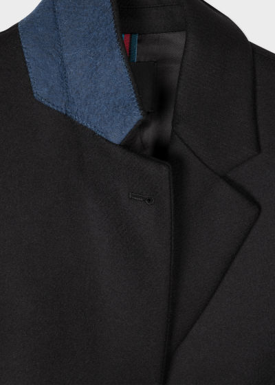 Detail View - Black Cashmere-Blend Epsom Coat Paul Smith