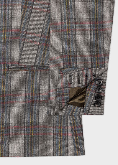 Detail View - Grey Check Wool-Blend Blazer Paul Smith