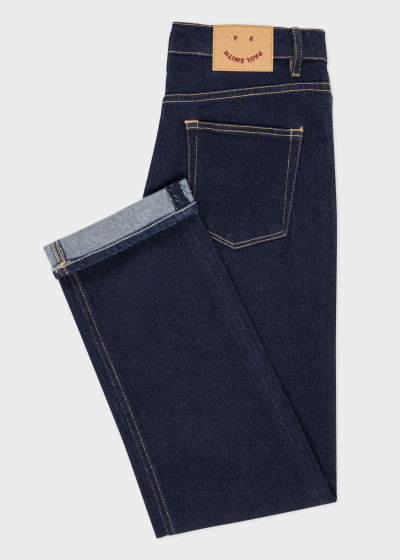 Folded view - Women's Indigo Wash Straight-Fit 'Happy' Jeans Paul Smith