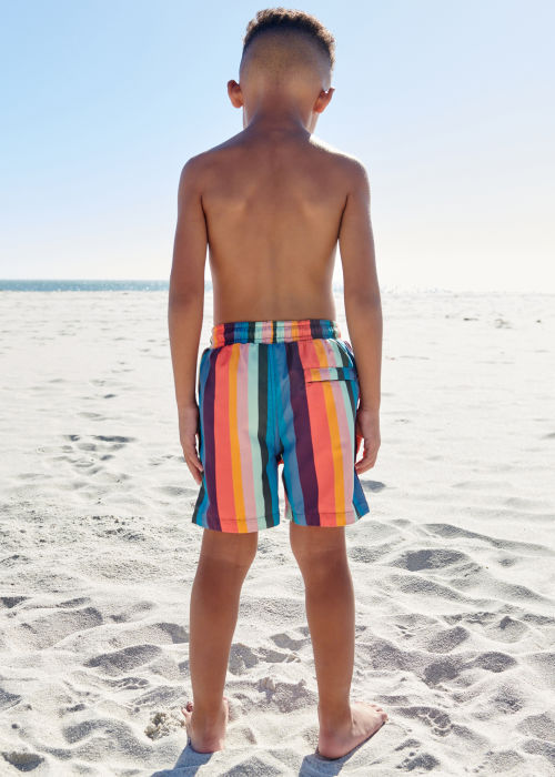 Model view - 2-13 Years 'Artist Stripe' Swim Shorts Paul Smith