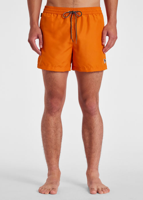 Model View - Men's Orange Zebra Swim Shorts Paul Smith
