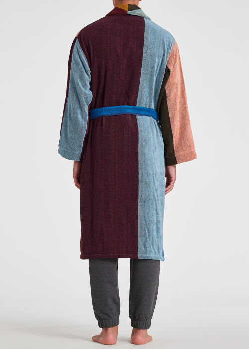 Model View - 'Artist Stripe' Towelling Dressing Gown Paul Smith