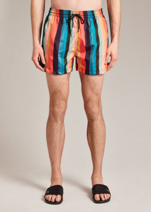 Brass sample brink Men's 'Artist Stripe' Print Swim Shorts