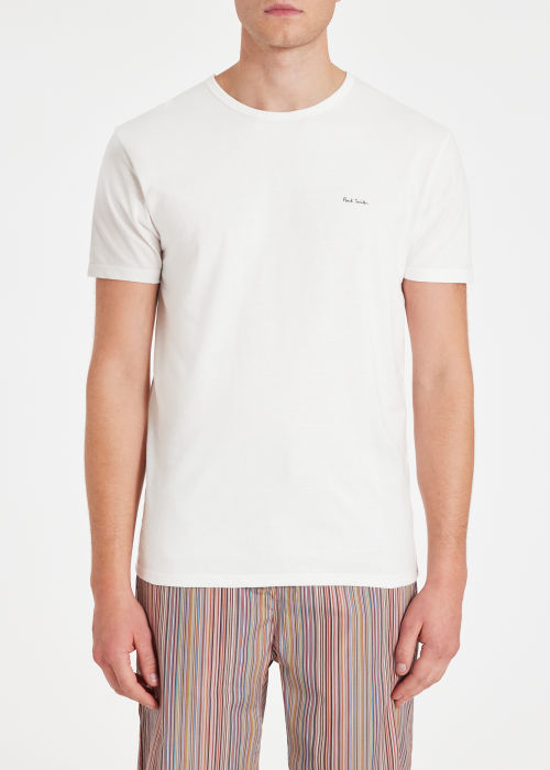 White Organic Cotton Lounge T-Shirts Five Pack by Paul Smith