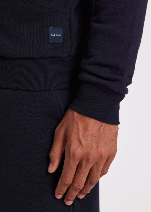 Men's Navy Cotton 'Artist Stripe' Zip Lounge Top