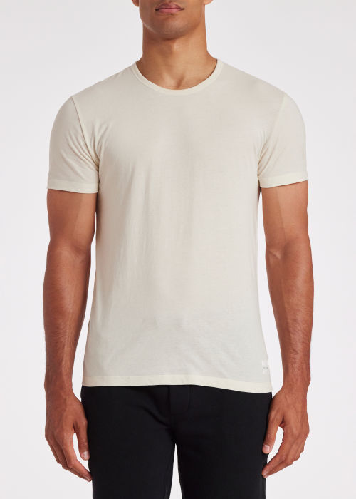 Model view - Men's Cream Cotton T-Shirt Paul Smith