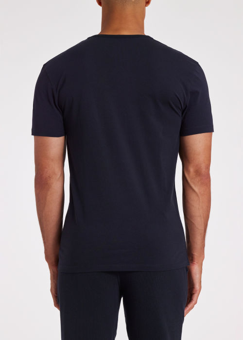 Model View - Navy Cotton Lounge T-Shirt by Paul Smith