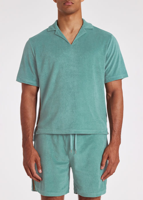 Product view - Men's Teal Blue Towelling Lounge T-Shirt Paul Smith