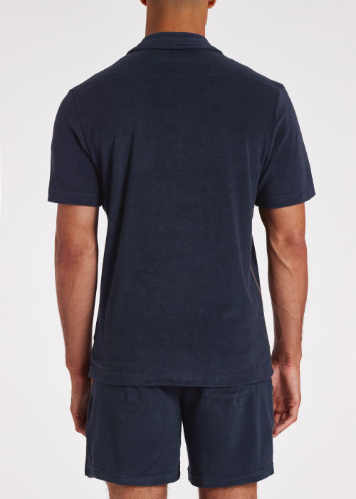 Model view - Men's Navy Blue Towelling Lounge Shirt Paul Smith