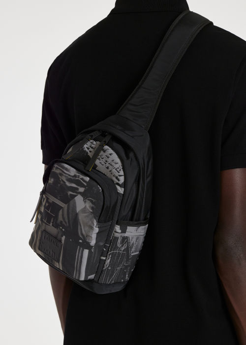 Model View - Black 'Photograph' Sling Pack Paul Smith