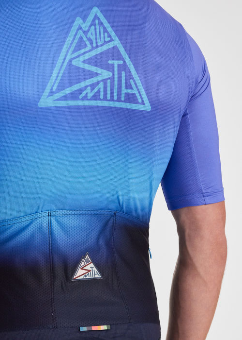 Model View - 'Blue Fade' Race Fit Cycling Jersey Paul Smith