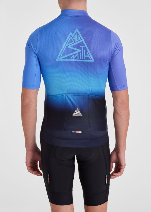 Model View - 'Blue Fade' Race Fit Cycling Jersey Paul Smith