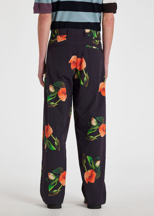 Model View - Paul Smith + Pop Trading Company - 'Tulip' Print Nylon Trousers