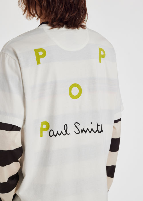 Model View - Paul Smith + Pop Trading Company - White 'Tulip' T-Shirt