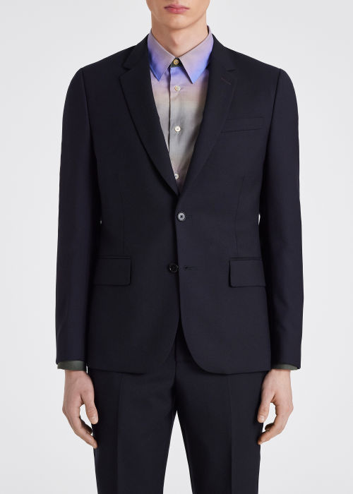 Model View - The Soho - Men's Tailored-Fit Navy Wool 'A Suit To Travel In by Paul Smith