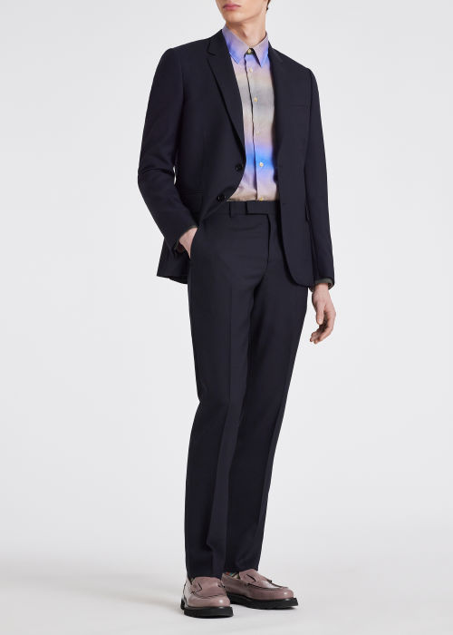 Model View - The Soho - Men's Tailored-Fit Navy Wool 'A Suit To Travel In by Paul Smith