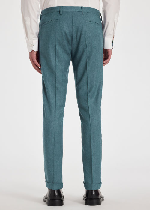 Men's Slim-Fit Teal Cashmere-Blend Pants