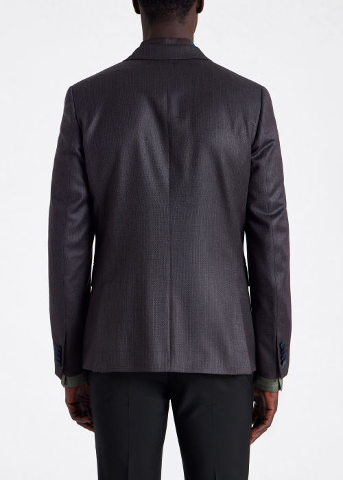 Model View - Men's Tailored-Fit Wool Stripe Jacquard Tuxedo Blazer Paul  Smith