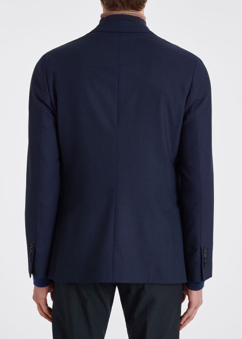 Tailored-Fit Navy Wool Buggy-Lined Blazer