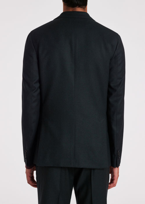 Dark Green Wool-Cashmere Two-Button Blazer