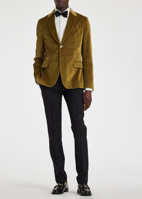 Model view - Men's Chartreuse Velvet Blazer Paul Smith