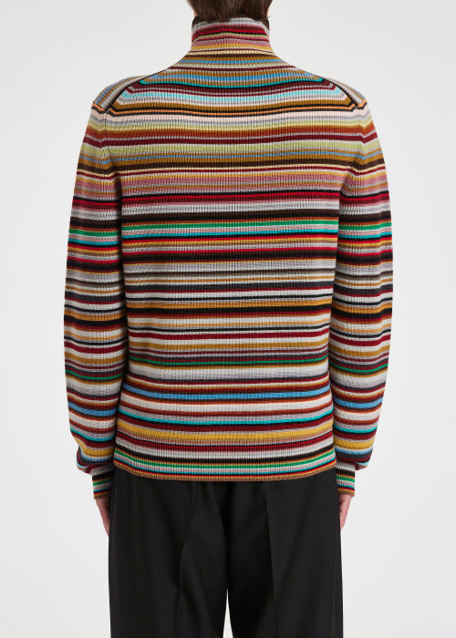 Men's Wool 'Signature Stripe' Roll Neck Sweater