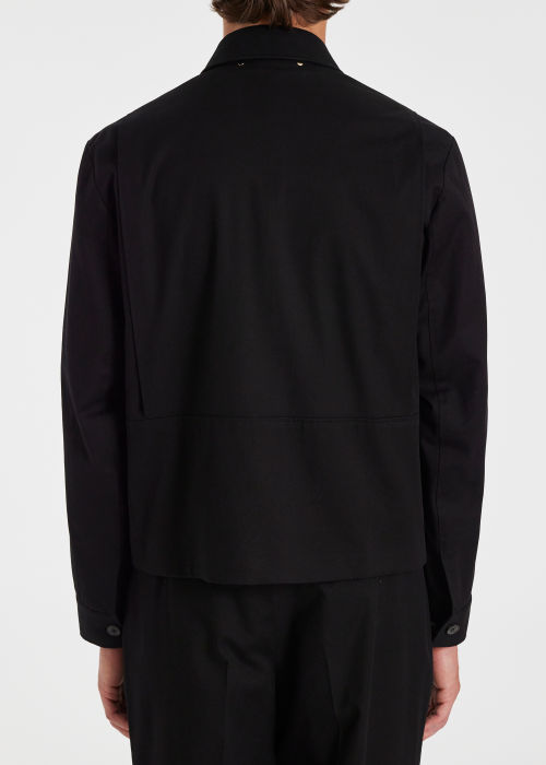 Men's Black Washed Cotton Harrington Jacket