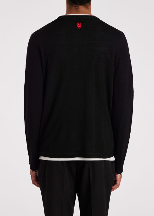Model View - Paul Smith & Manchester United - Black Merino Sweater Paul Smith